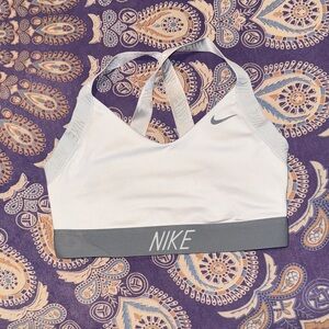 Nike Women's White and Gray Sports Bra